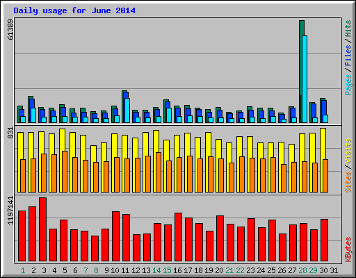 Daily usage for June 2014