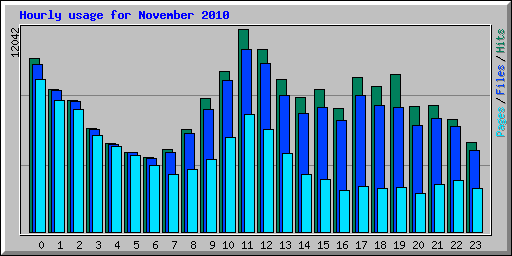 Hourly usage for November 2010
