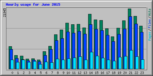Hourly usage for June 2015