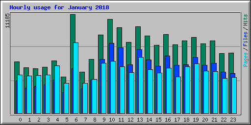 Hourly usage for January 2018
