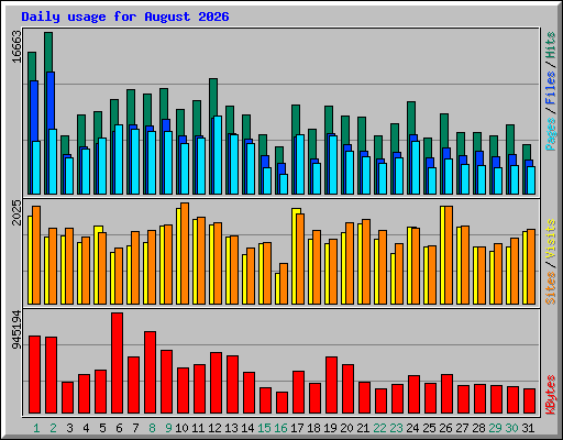 Daily usage for August 2026