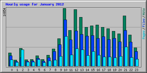 Hourly usage for January 2012